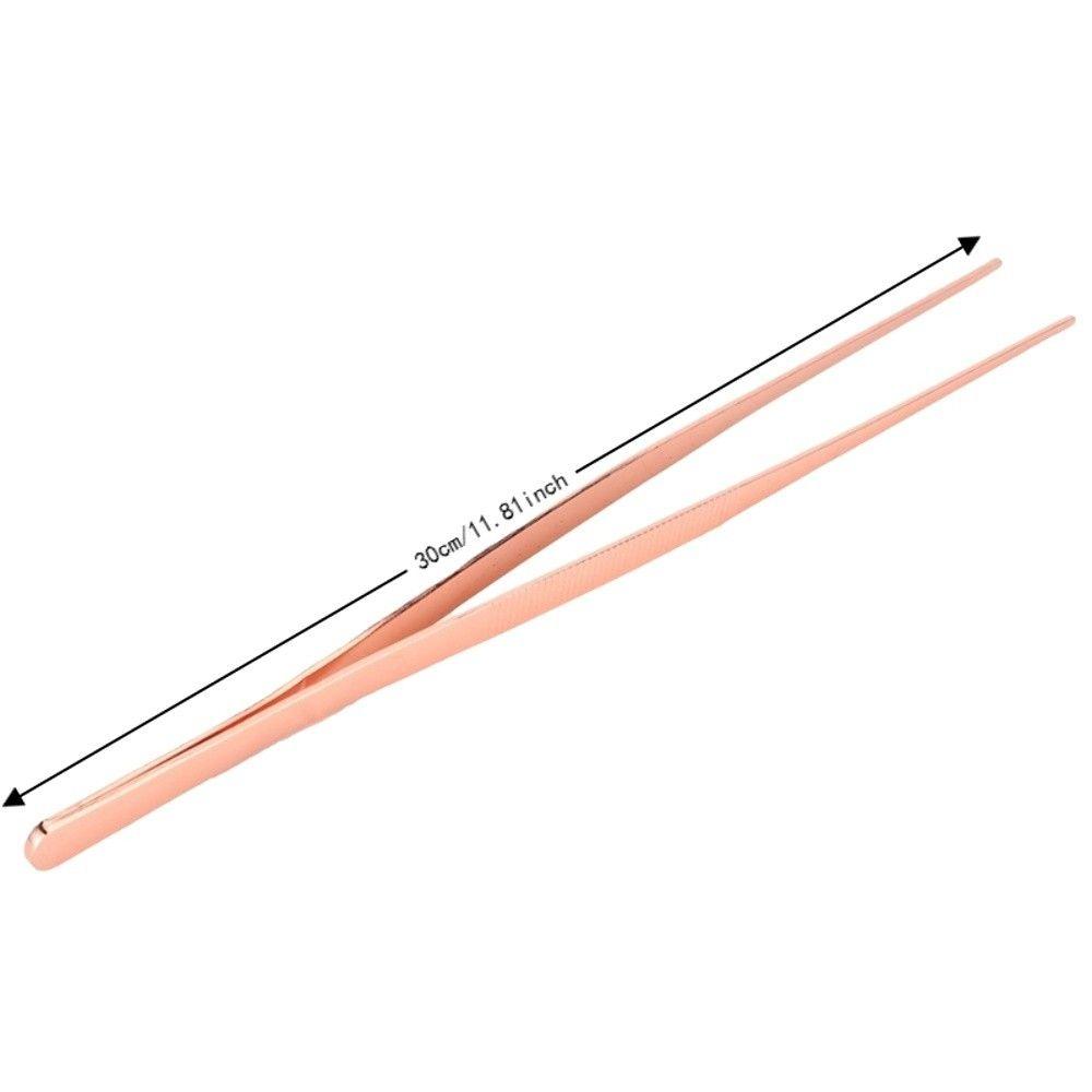 Serrated Tip Kitchen Tweezer Gold Rose Gold Chef Tweezer Durable Food Tongs BBQ Bar Tool