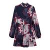 Womens/Ladies Aracely Floral Chiffon Bishop Mini Dress