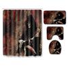 Skull Shower Curtain Floor Mat Combination Four-Piece Set Bathroom Toilet Carpet Shower Room Mat Foot Mat