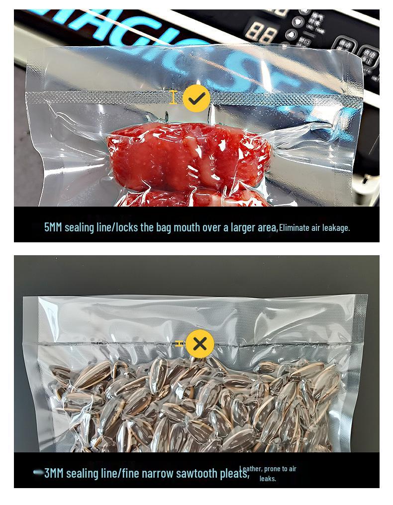 Compact Food Vacuum Sealer, 5mm Sealing Width, Ideal for Plastic Bags and Household Use, Free Shipping