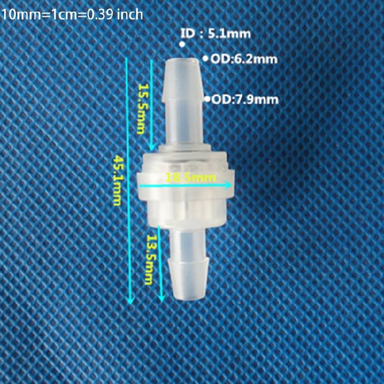 5/6/7/8mm/5-M10 Plastic One Way Inline Check Val Ve Gas Air Liquid Water Petrol