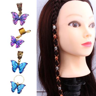 5Pcs Dreadlocks Beads Hollow Design Anti-fall Non-Slip Anti-rust Headdress Butterfly Hair Braid Dread Dreadlock Decorative Hair Rings for Daily Wear