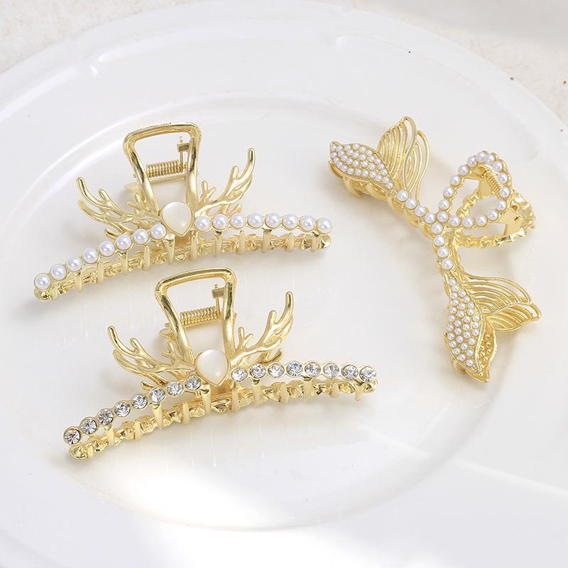Fashion Disc Hairpin Shark Clip Large Hair Volume Multi-French Grab Clip Women'S Premium Sense Back Head Hair Accessories Head Accessories
