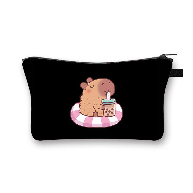 

Новый милый пенал на молнии с принтом капибары для канцелярских принадлежностей учеников начальной школы, многофункциональная сумка для мелочи No Spec