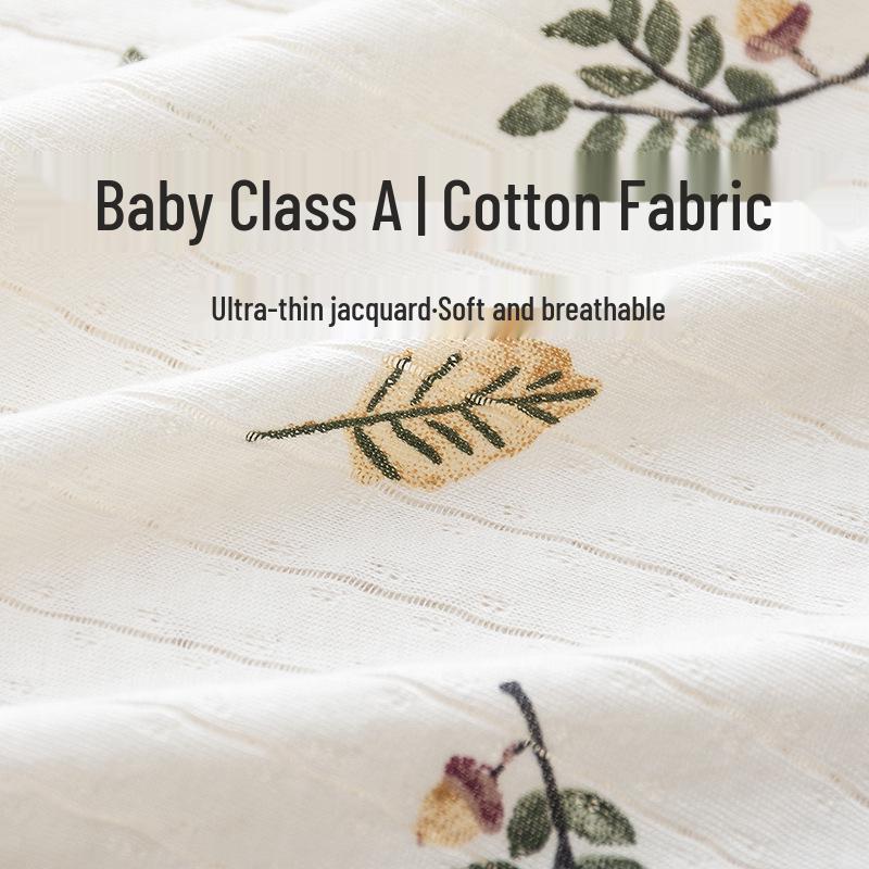 Nordic Style Summer Baby Cotton Romper Set – Ultra-Thin Long Sleeve Onesie with Boneless Hip Wrap