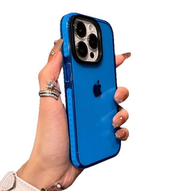 Contrast Color Airbag for iPhone17ProMax Transparent Mobile Phone Case Apple 16 Silicone Anti-drop Protective Case XR Soft