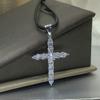 925er Sterlingsilber Beliebter Weißer Zirkonia Kreuz Anhänger Neue Halskette Für Damen Party Geburtstag Schmuck Geschenk