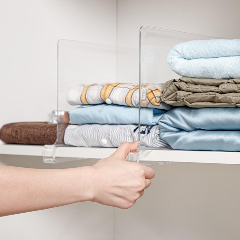 Klarer Kleiderschrank-Organizer-Teiler Platzsparendes Stoffteilerpaneel für Kleidung, Handtücher, Clutchs