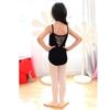 Black leotard with lace perfect for ballet and rhythmic sizes 130cm and 140cm back, gymnastics, (Black, 130cm)
