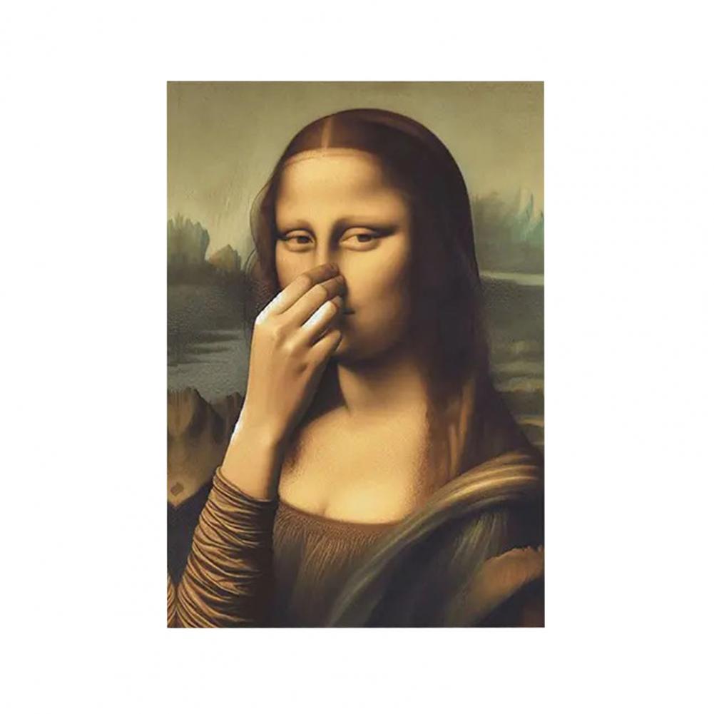 

50*40cm Bathroom Poster Retro Woman Portrait Wall Art Unframed Canvas Poster Vintage Humorous Toilet Poster For Bathroom Decor