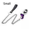 Jewelry Design Sex Product Heart Shape Diamond Anal Butt Plug With Two Bells with Metal Chain
