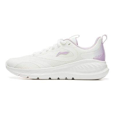 Li Ning Easy Flex Amorti Doux Résistant à l'Usure Respirant Rebond Chaussures de Running Basses Femme sneaker Blanc Violet ARSU094-3