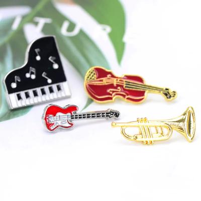 Retro Kreativ Trendig Gitarre Violine Klavier Instrument Emaille Anstecknadeln Rucksack Revers Abzeichen Broschen Schmuck Geschenk für Musikliebhaber