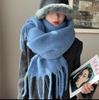 High-End Women's Mohair Scarf – Pure Color, Thick, Warm, All-Match, Korean Style for Autumn/Winter 2024