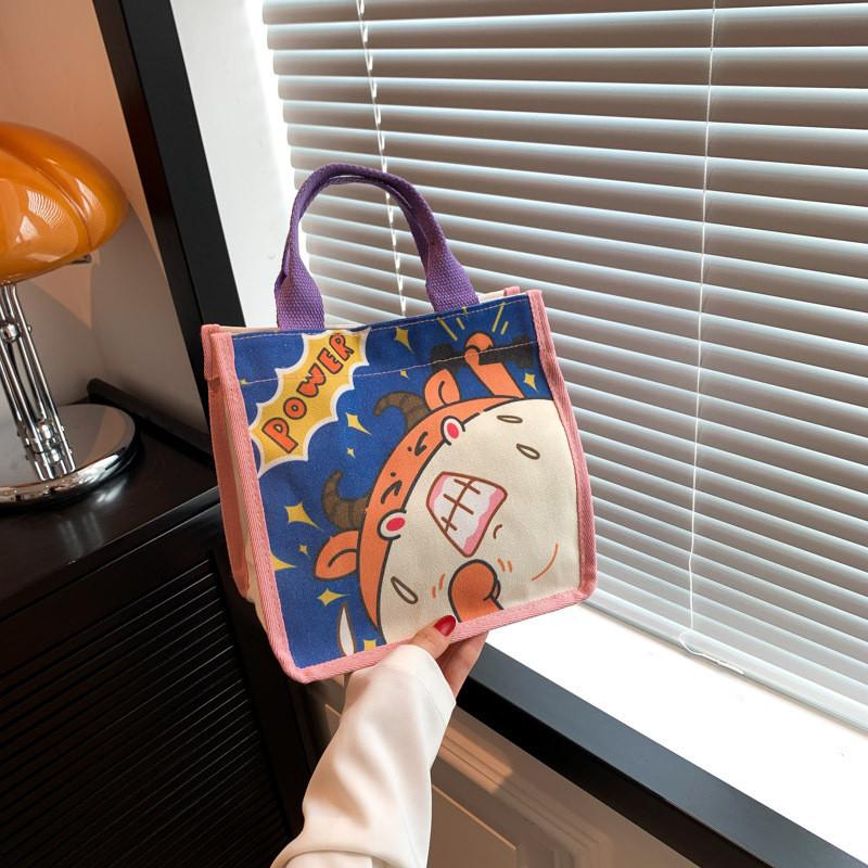 

Versatile And Compact Handheld Canvas Tote Bag Ideal For Lunch And Daily Outings