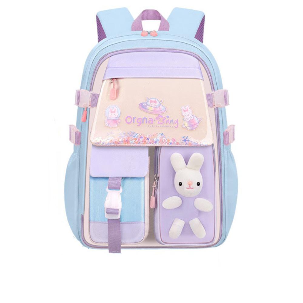 Side-Open Rabbit Children Backpack Oxford Student School Bag Simple Shoulders Bag  Primary School