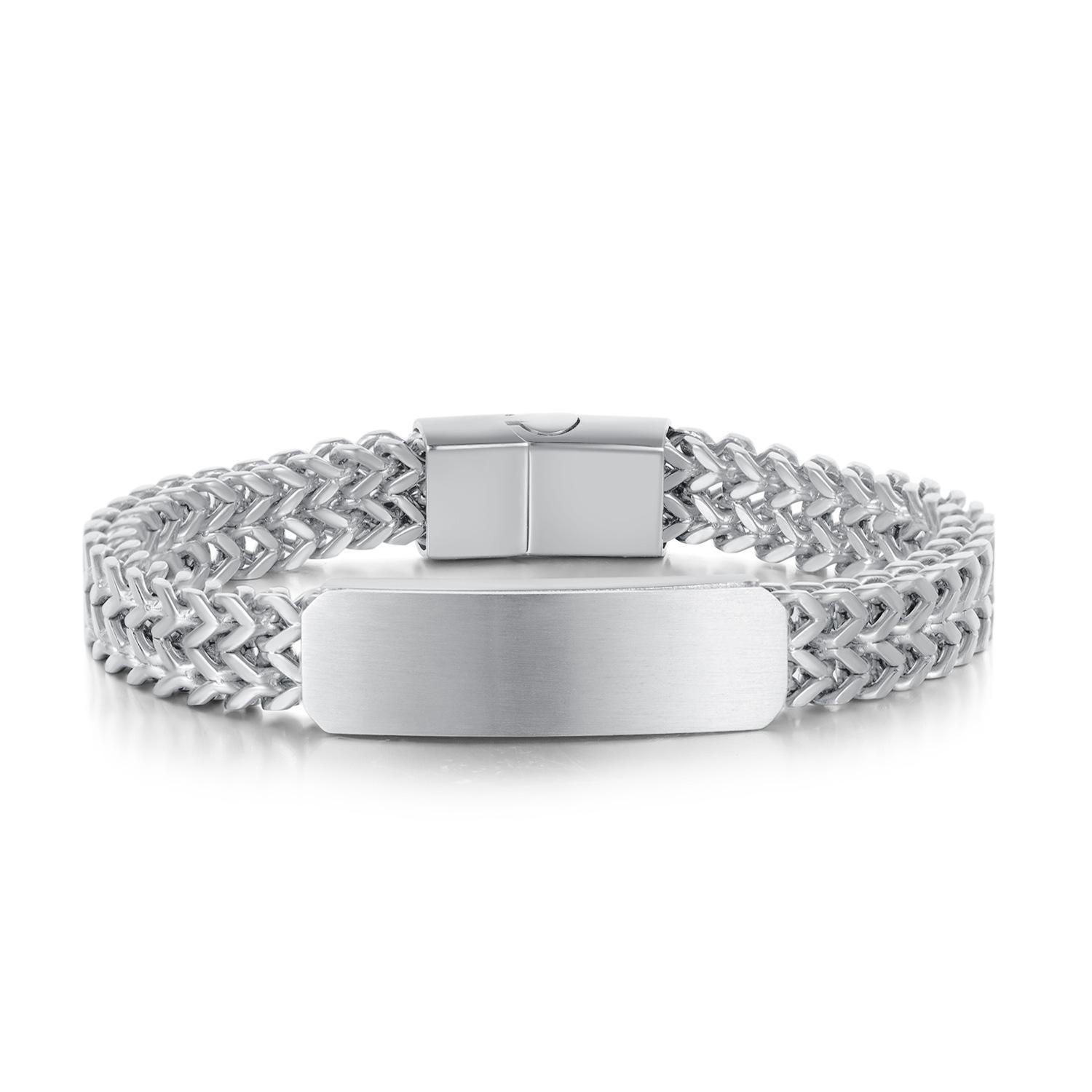 Men s Stainless Steel Gold Plated Geometric Trendy Party Gift Bracelet