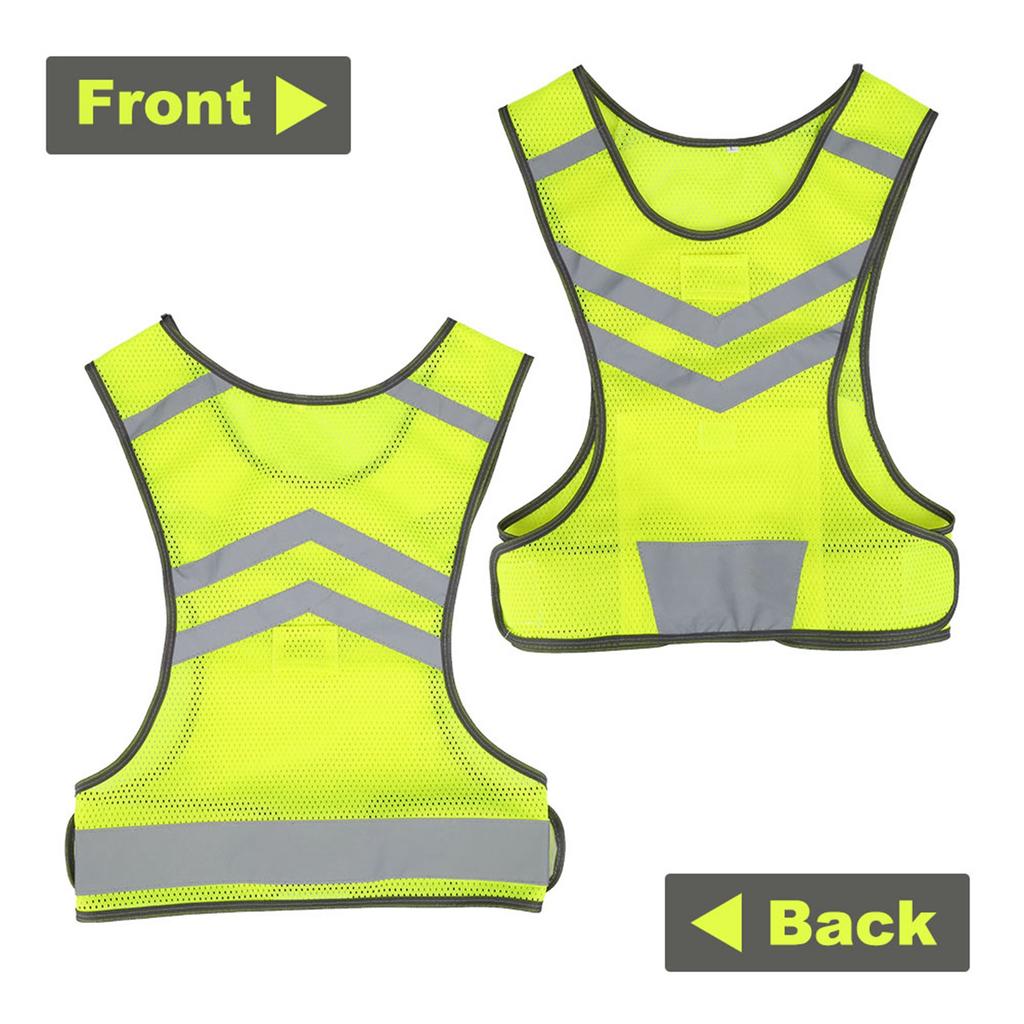 Reflective Vest, High Visibility Vest Night Warning Reflector with Front Ket for Cycling, Running, Hiking