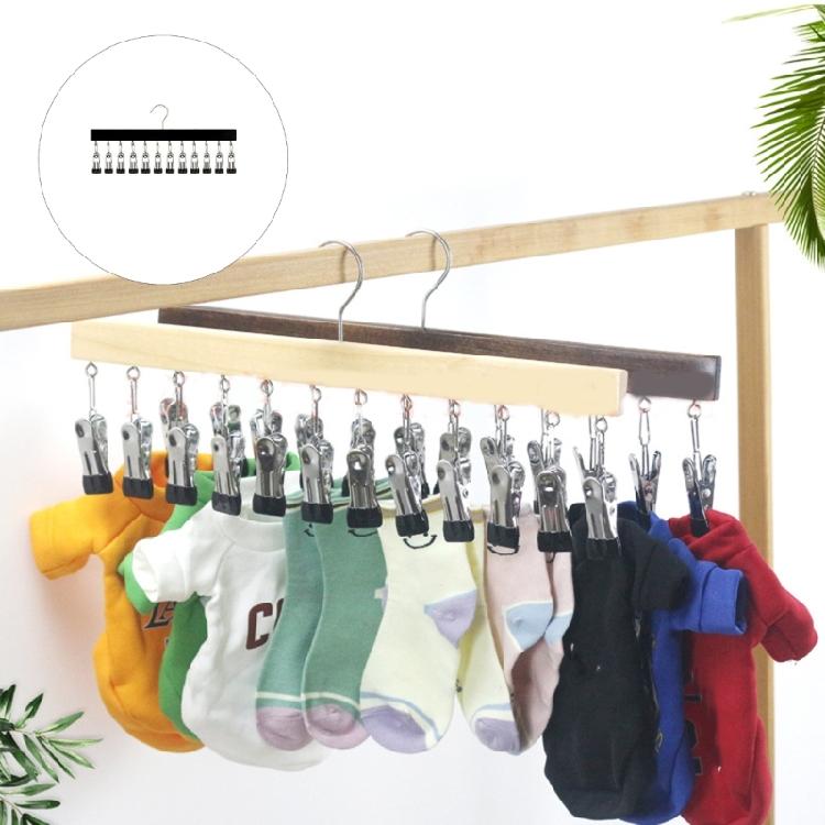 Practical Storage Rack For Caps Belts Household Clothes Hanger with 12 Clip for Bedroom Or Entryway