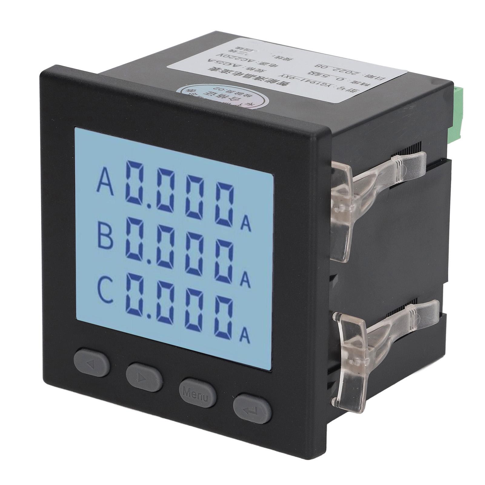 

Multifunctional Power Meter 3 Phase Black Voltage Ampere Meter for Distribution Automation AC220V