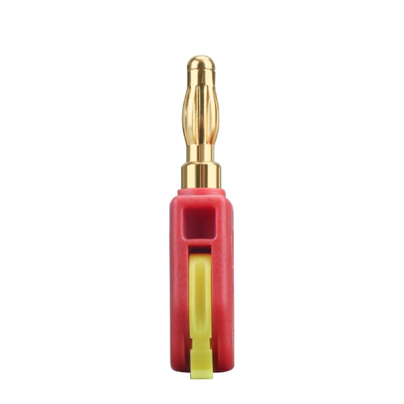 HHDZI 4mm Solderless Banana Plug Quick Push Type Audio Speaker Terminal High Temp Flame Retardant Nylon Shell Gold Plated PinGood Product
