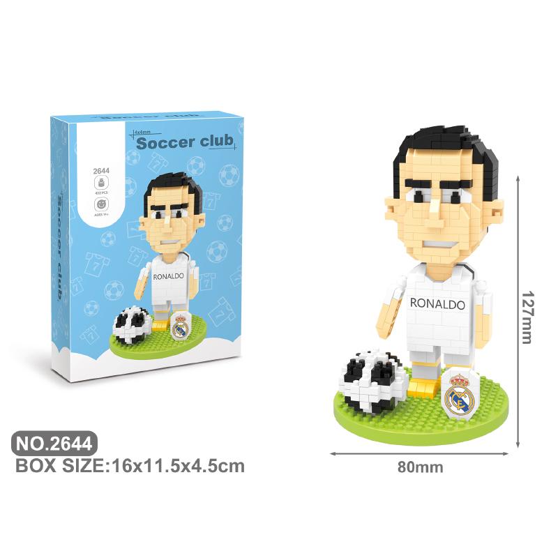 Cool Football Player Mini Figures 3D Models Building Blocks Kids Toys DIY Micro Blocks Soccer Action Figure Birthday Gifts