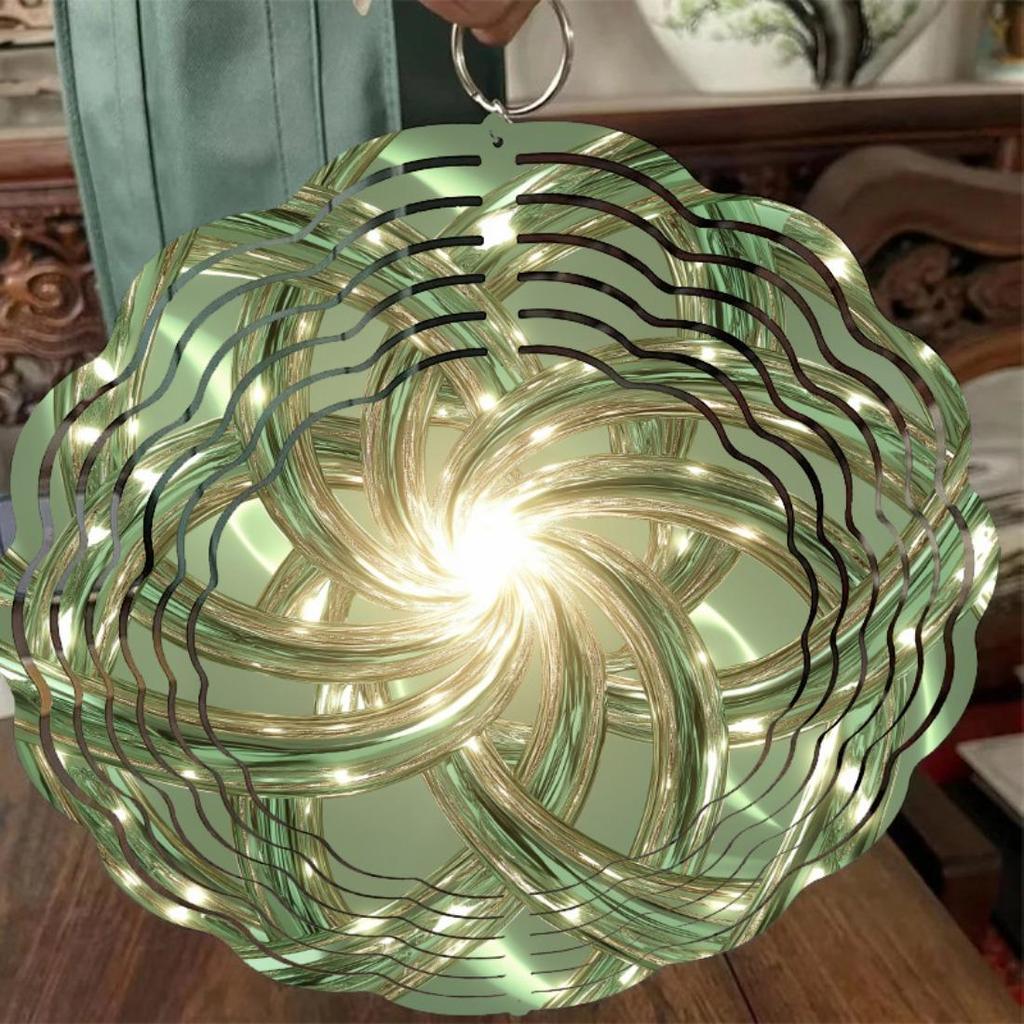 Elegant 3D Metal Wind Chime & Directional Indicator - Whimsical Spiral Design, No Electricity Required - Perfect for Garden or Home Decora