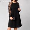 JPNTKYWomen's Fashion Solid Color Print Long Sleeve V-Neck Casual Dresses