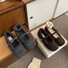 Retro Gentle Fairy Fluffy Shoes Female 2025 Autumn and Winter New Outer Wear Korean Version Flat-bottomed Velvet Mary Jane Single Shoes
