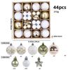 6CM Electroplated Irregular Painted Christmas Ball Ornaments Gift Box Set - Tree Hanging Decorations