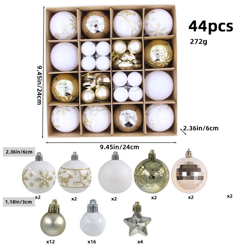 6CM Electroplated Irregular Painted Christmas Ball Ornaments Gift Box Set - Tree Hanging Decorations