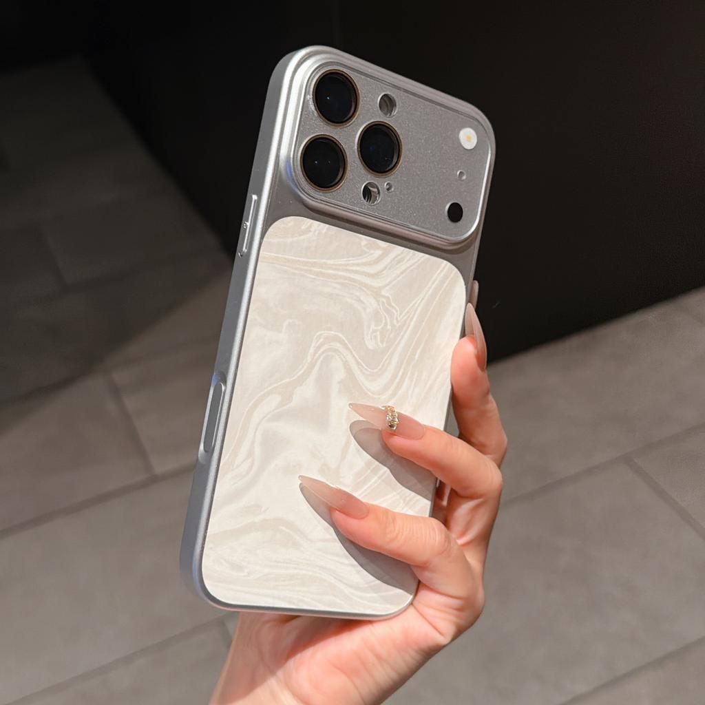 Applicable to iPhone17Promax second change mobile phone case water wave leather pattern AG electroplating matte Apple 16 all-inclusive