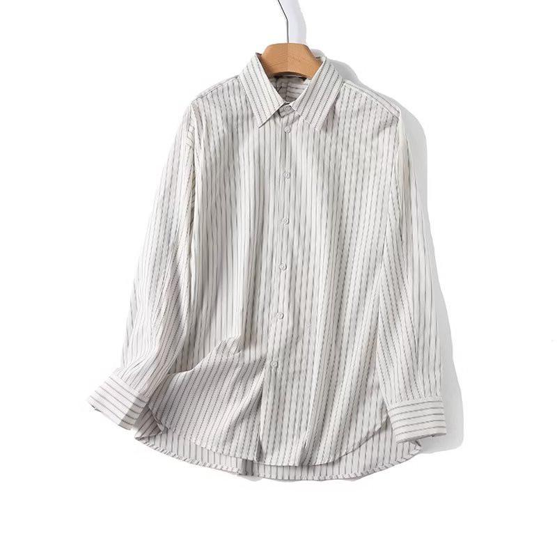 

Women s Summer Striped Long Sleeve Casual Shirt Small