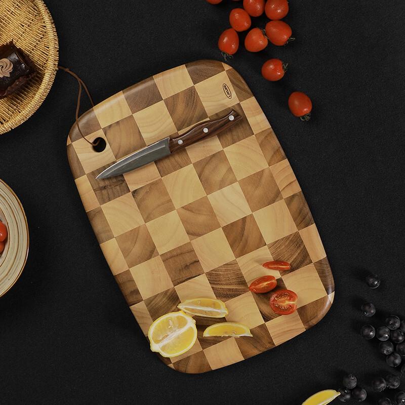 LIKUAI Chessboard Oval Acacia Wood Cutting Board
