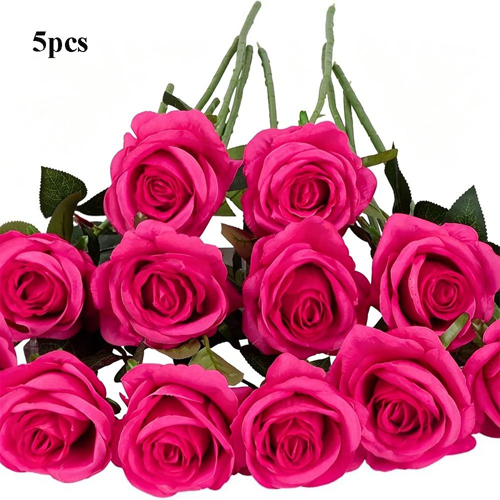 5pcs 10 Colors Simulated Rose DIY Party Decoration Artificial Flowers New Small Rose Home Decor