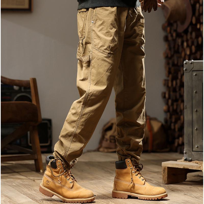 OYOANGLE Pantalones Casuales Para Hombre, Pantalones Cargo Con Cordón Elástico En La
