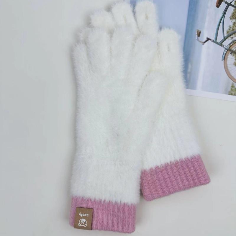 Autumn and Winter Women's Gloves Warm Extended Cold Proof Finger Touch Screen Anti Freezing Gloves