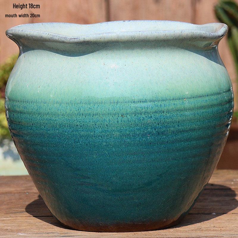 Nordic Style Handmade Wide Mouth Ceramic Flower Pot for Bougainvillea & Bird of Paradise