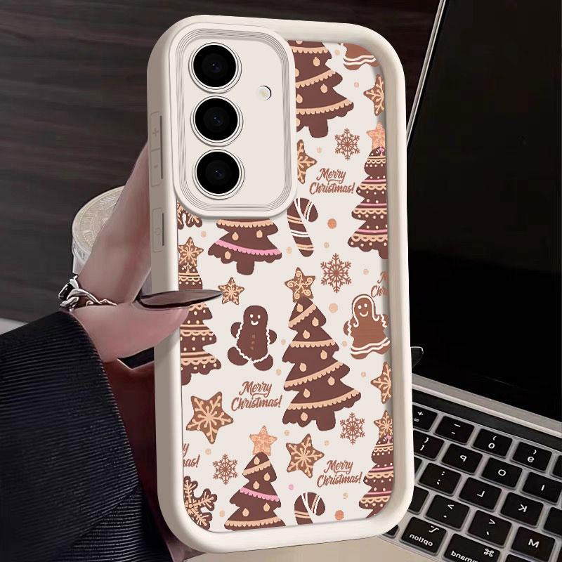 Christmas Theme Cane Picture S25FE Phone Case For Samsung Galaxy S25 S24 S23 S22 S21 S20 FE Ultra Plus Note 20 Shockproof Cover
