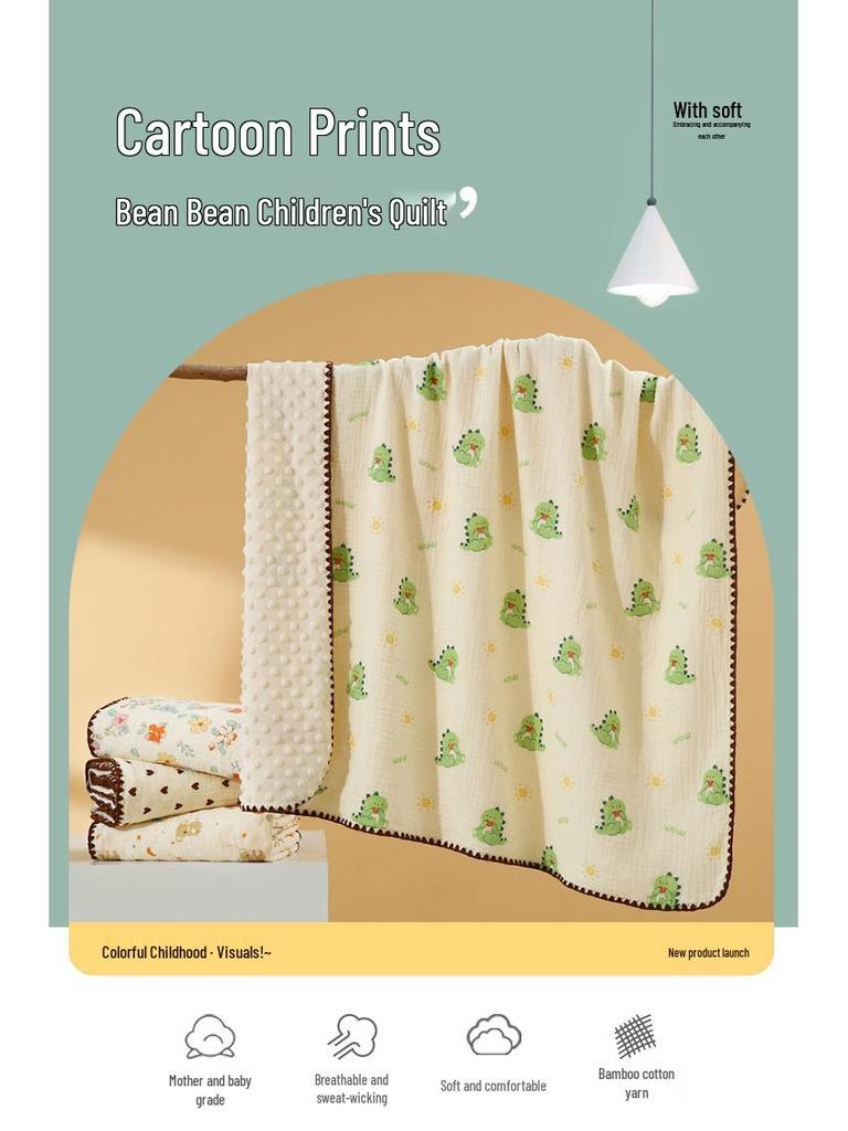 Bean Blanket: Pure Cotton Soft Gauze Baby Towel & Swaddle Quilt for Newborns and Children - Spring/Summer.