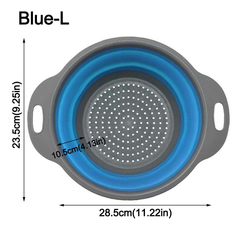 Silicone Folding Drainer Basket Drain Device Multifunctional Collapsible Colander Food Grade Fruit Vegetable Washing Basket