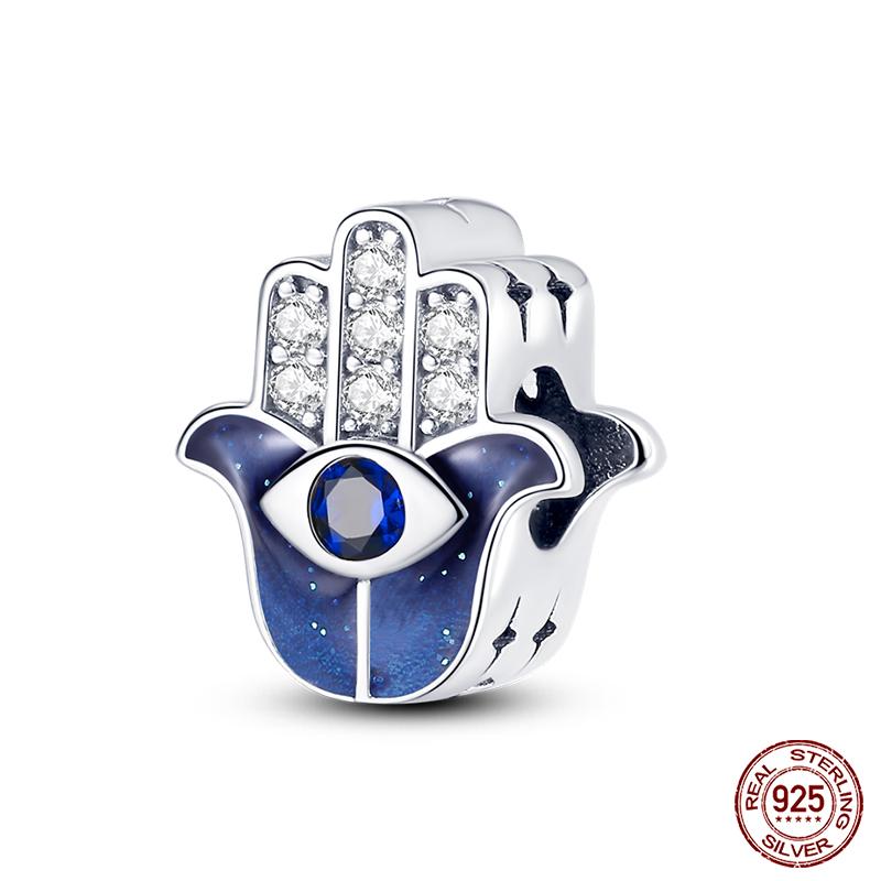 100% Real Copper Classic Devil'S Eye Charms Beads For Women Fit Original Qikaola Bracelets Fine Diy Jewelry Making