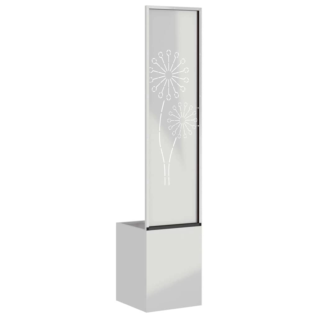 Garden Privacy Screen Canvas Silver 32 X 150 Cm Galvanized Steel