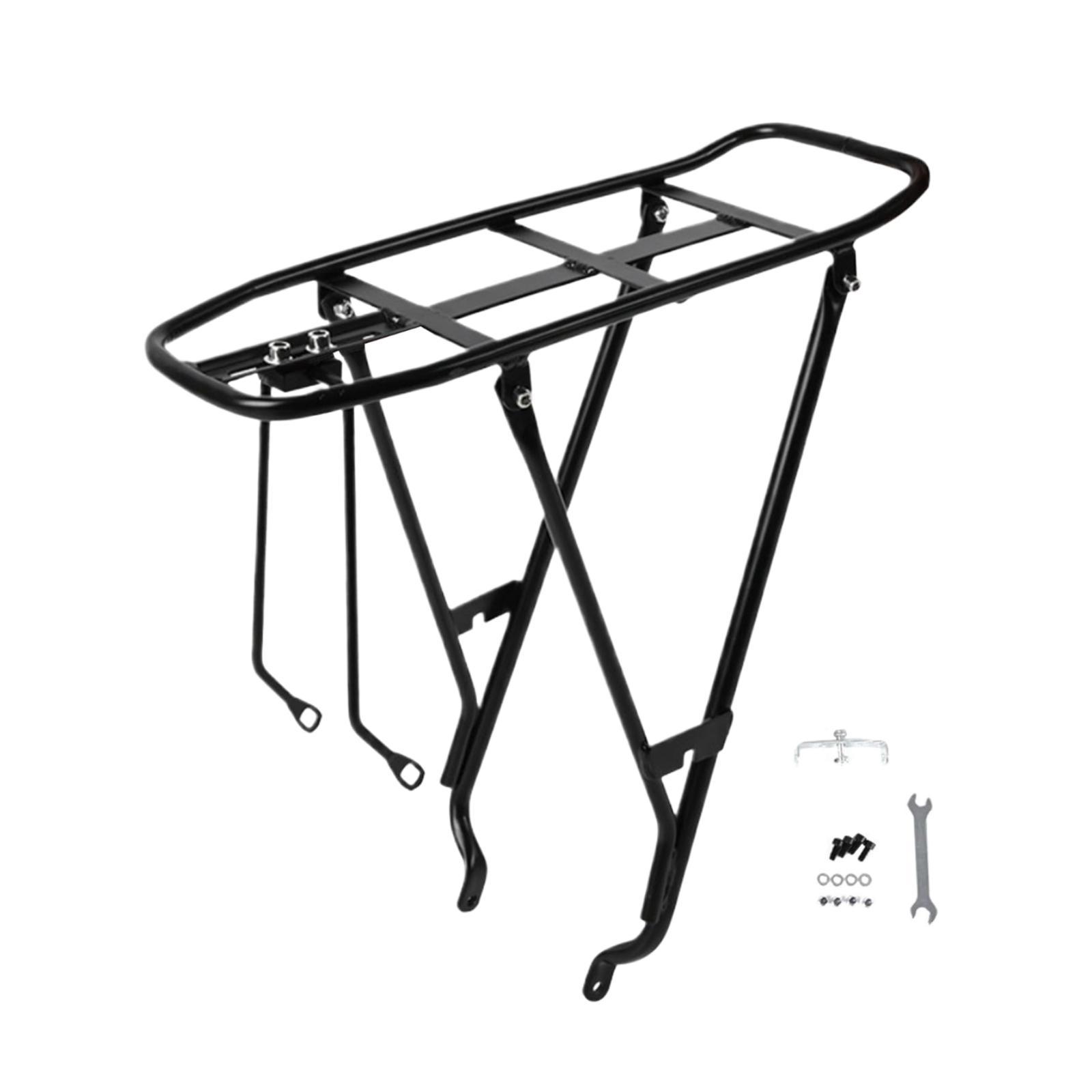 Bike Cargo Rack Easy to Install Tailstock Bracket Disc Brake Mount Rear Bike Rack Luggage Carrier Rack for Riding Traveling