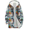 Women's Christmas Printed Fashionable Loose Zipper Fleece Hoodie Jacket