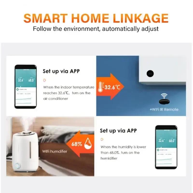 Tuya ZigBee Smart Home Temperature Humidity Sensor APP Monitor High Precision Thermometer Hygrometer for Alexa Google Assistant