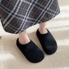Autumn Winter Women's Mules Slippers Concise Round Toe Platform Flats Outdoor Slides Fashion Slip On Woolen Fabric Shoes