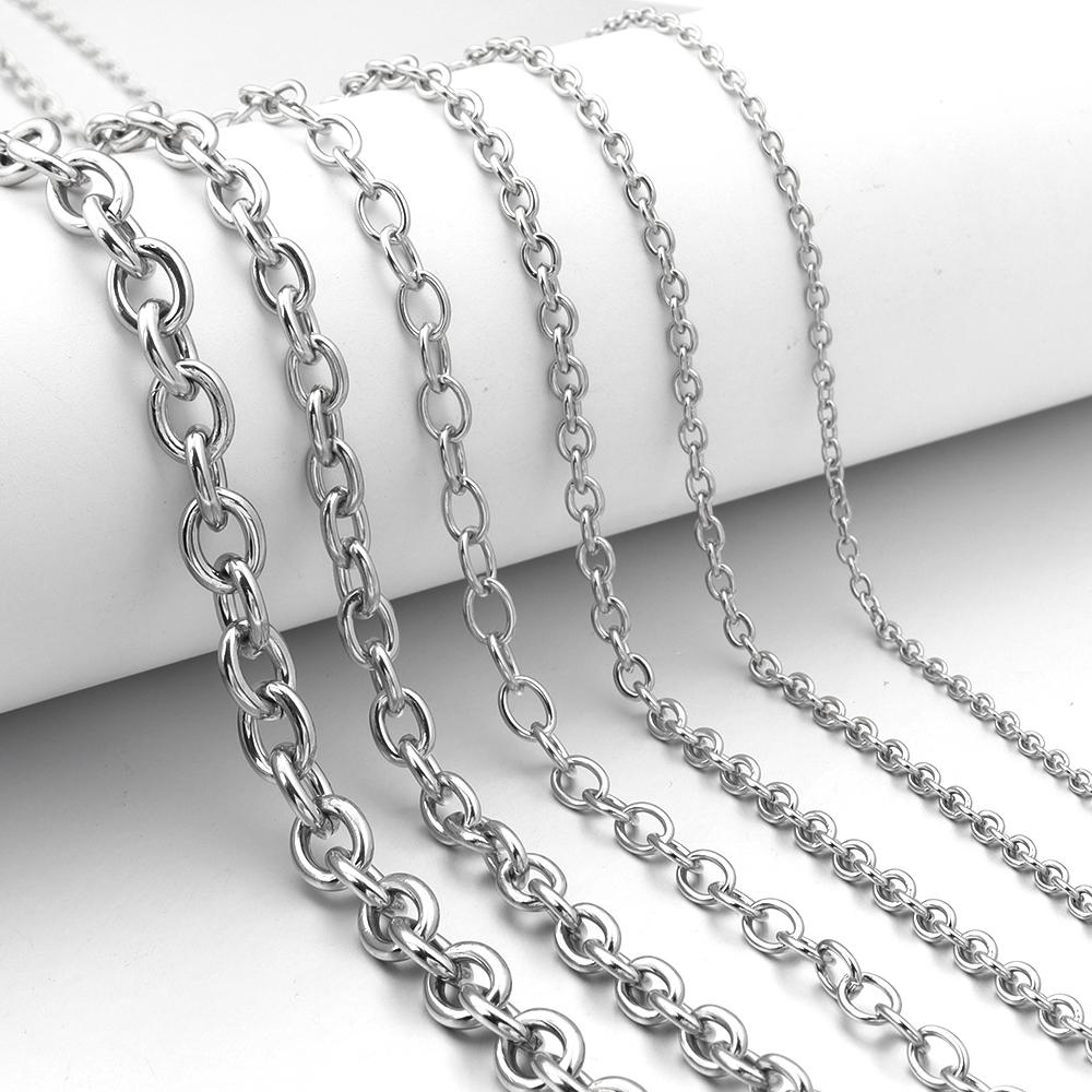 5yards/lot Stainless Steel Chains O Shape Twisted Link Chains For Jewelry Making DIY Handmade Necklace Bracelets Accessories