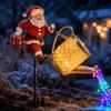 Portable Waterproof Garden Ornament Solar Powered Lights, Santa Watering Can Stake Light Weatherproof Lawn Lamps for Outdoor Patio Pathway Yard,
