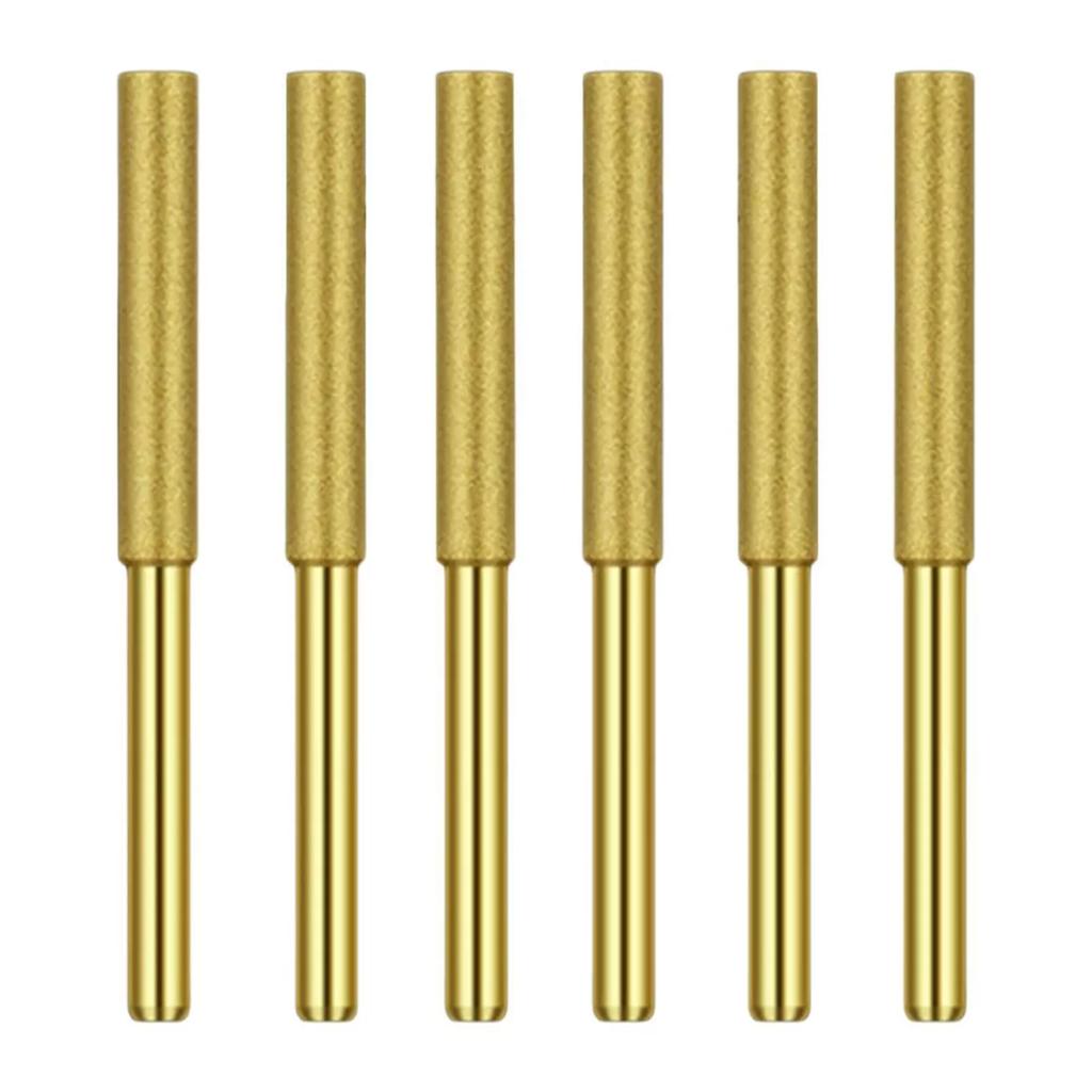 6pcs Diamond Coated Cylindrical Burr Chainsaw Sharpener Stone File Chain Sharpening Carving Grinding Tools Kits 4/4.8/5.5mm
